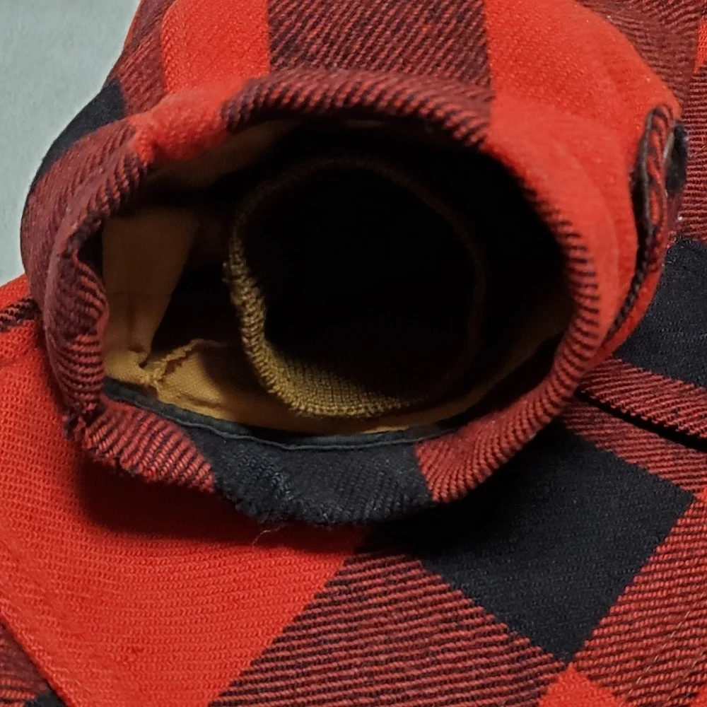 40s-50s Vintage Woolrich Woolen Mills Mackinaw Red Plaid Wool Hunting Jacket 42 - Picture 10 of 16